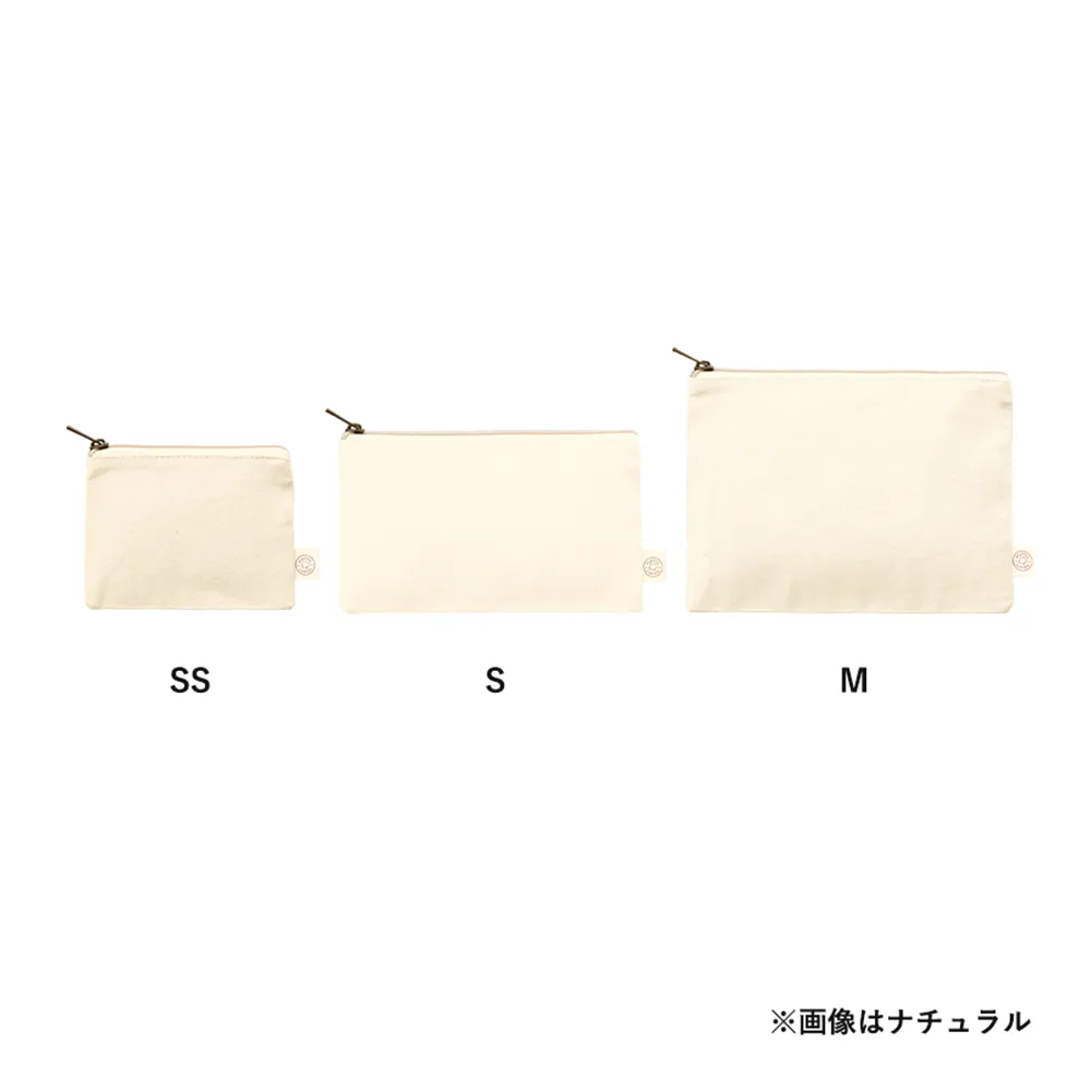 オーガニックコットンキャンバスフラットポーチ(SS)ナイトブラック