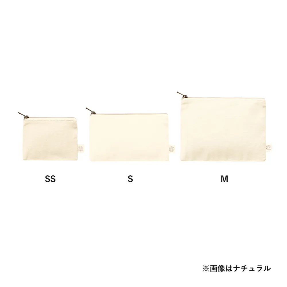 オーガニックコットンキャンバスフラットポーチ(S)ナイトブラック