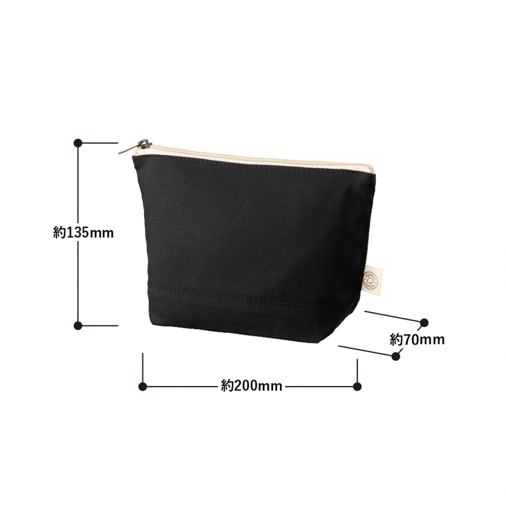 オーガニックコットンキャンバスデイリーポーチ(S)ナイトブラック