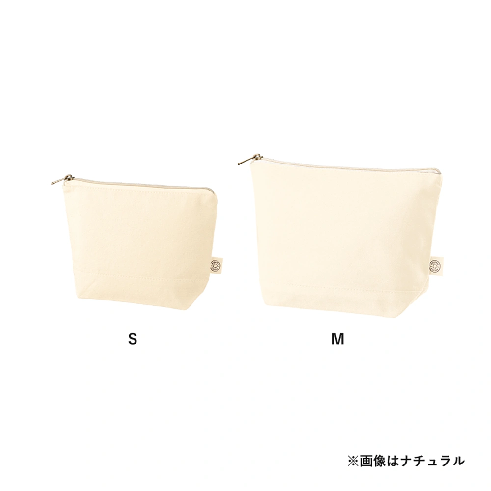 オーガニックコットンキャンバスデイリーポーチ(M)ナチュラル