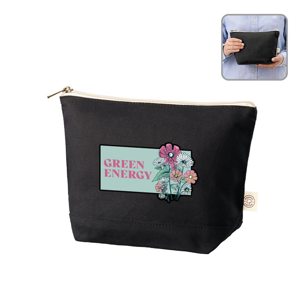 オーガニックコットンキャンバスデイリーポーチ(M)ナイトブラック