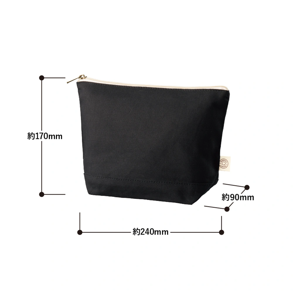 オーガニックコットンキャンバスデイリーポーチ(M)ナイトブラック