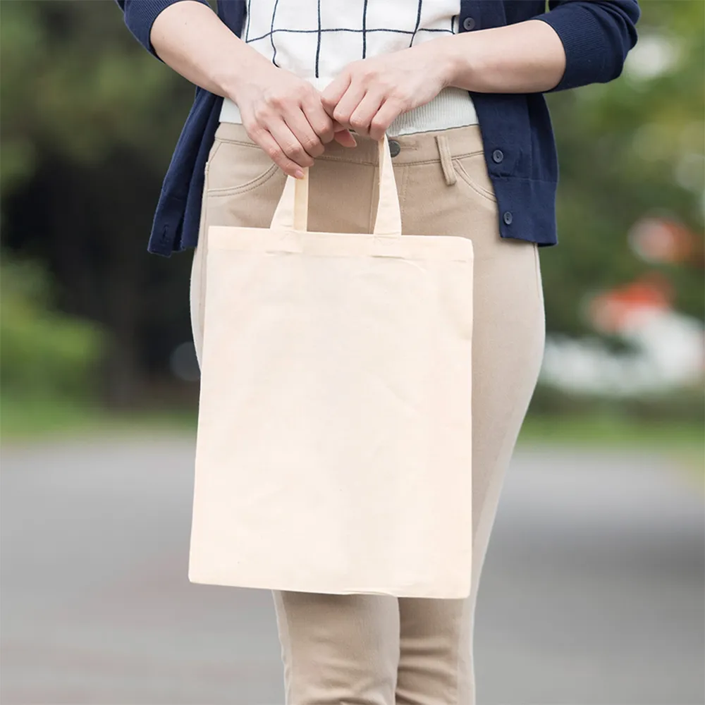 オーガニック厚手コットン　A4フラットバッグナチュラル