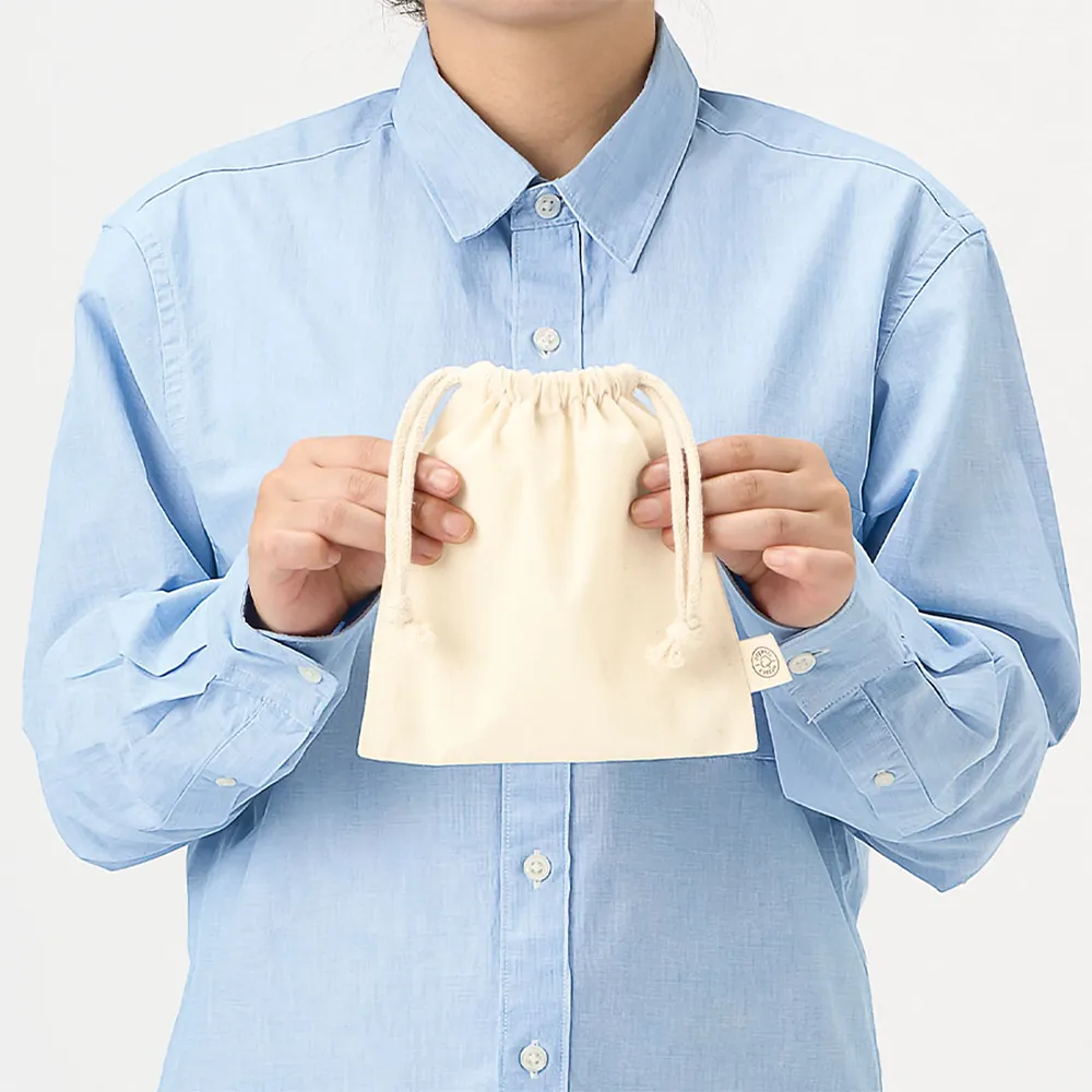 オーガニックコットン巾着(S)ナチュラル