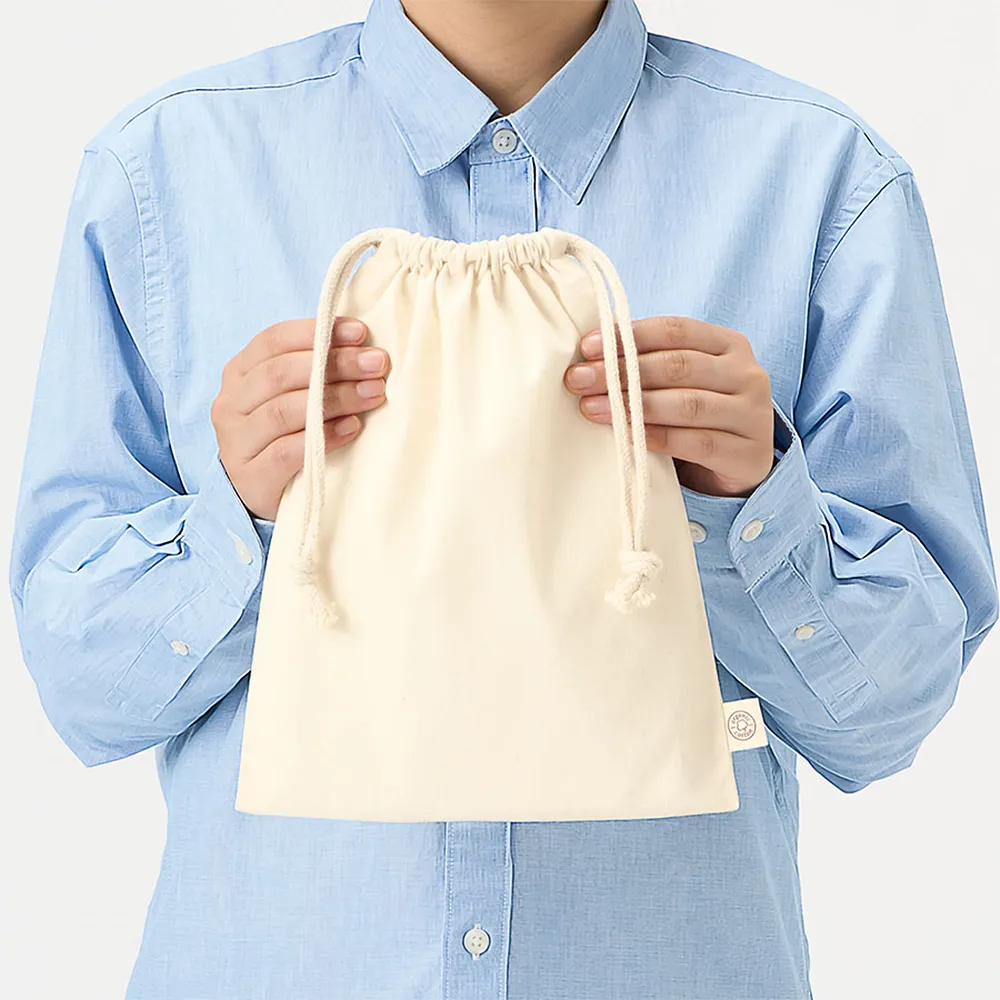 オーガニックコットン巾着(M)ナチュラル