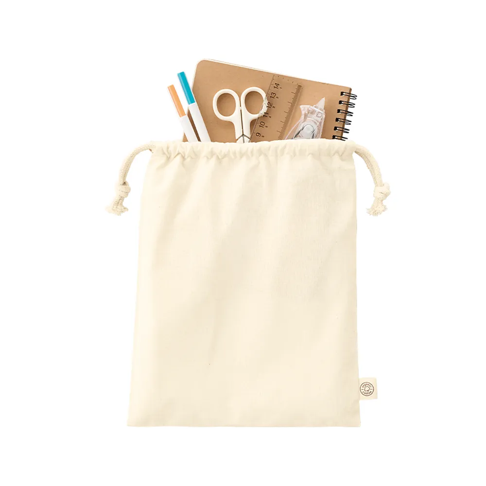 オーガニックコットン巾着(M)ナチュラル