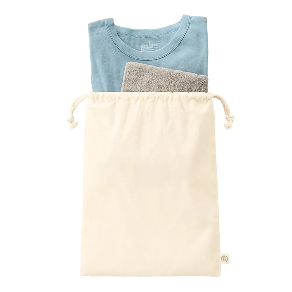 オーガニックコットン巾着(L)ナチュラル