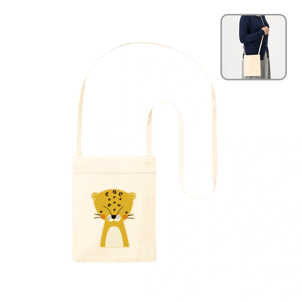 オーガニック厚手コットン　ポケットサコッシュナチュラル