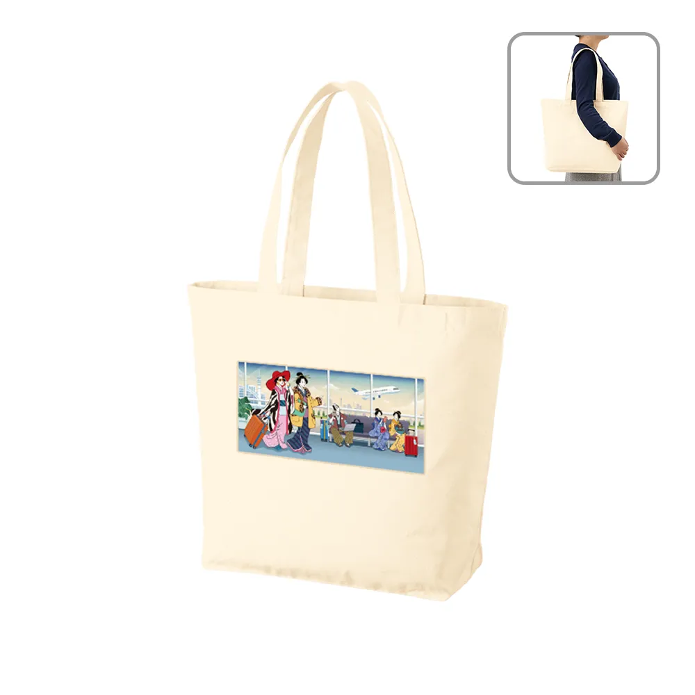 キャンバスベーシックファスナートート(L)ナチュラル