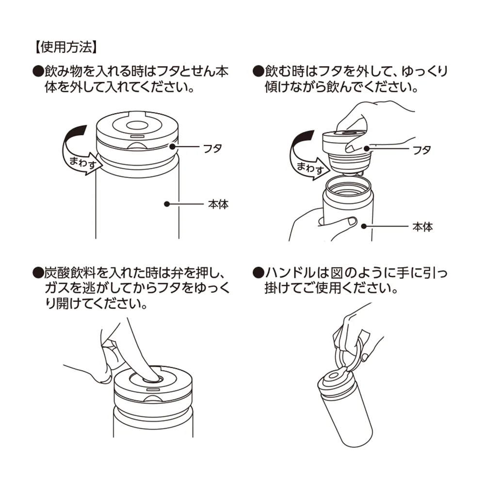 Zalatto炭酸サーモボトル380ml