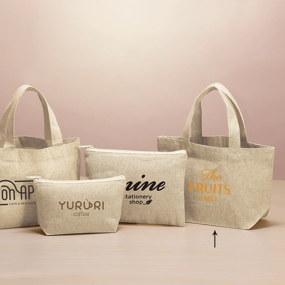 5オンス・コットンリネンランチトート(マチ付)