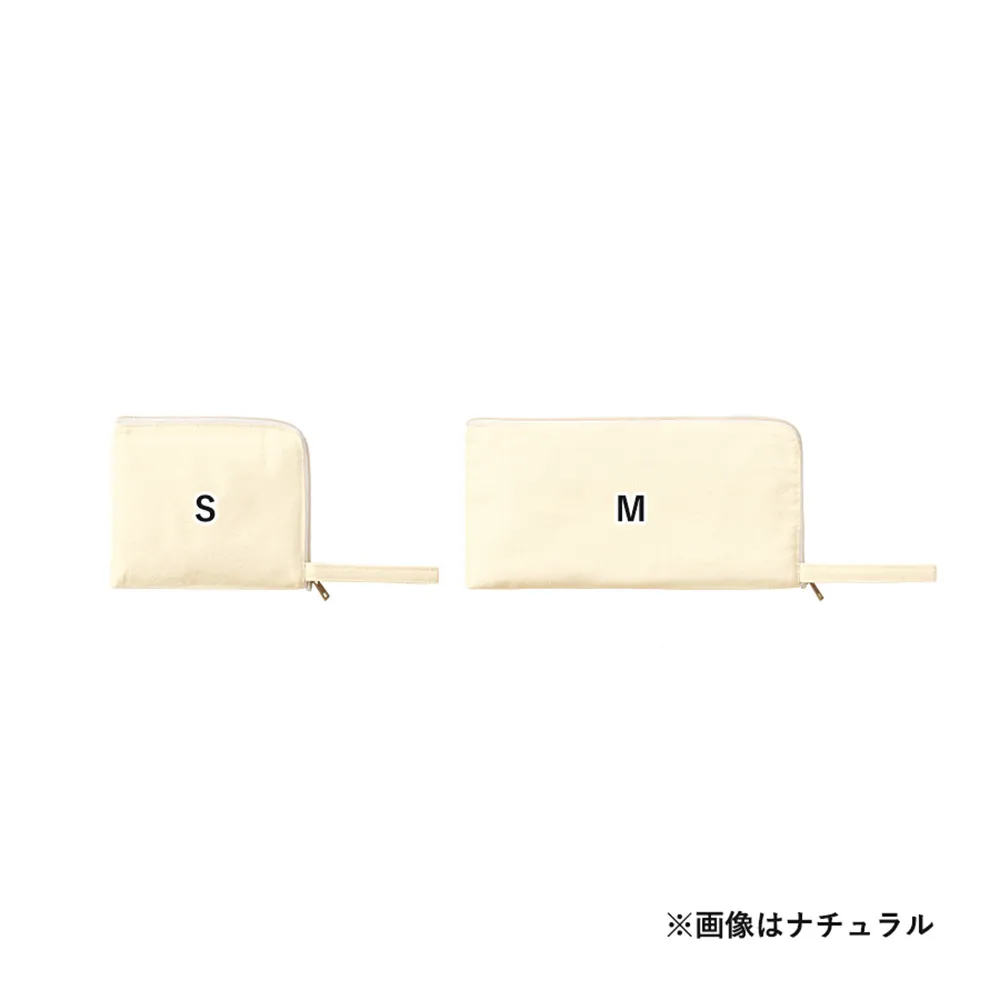 キャンバスL字ファスナーフラットポーチ(S)カラー