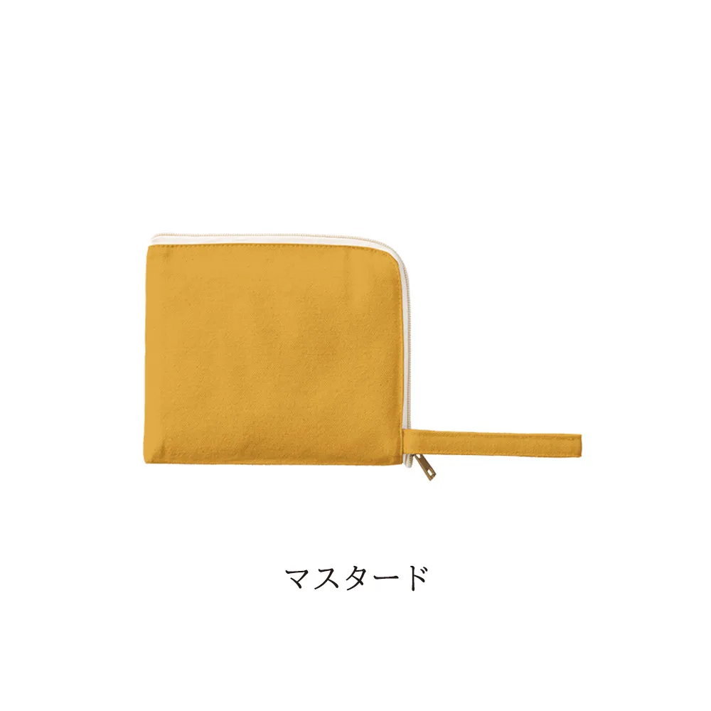 キャンバスL字ファスナーフラットポーチ(S)カラー