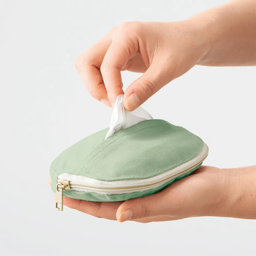 キャンバスラウンドティッシュポーチカラー