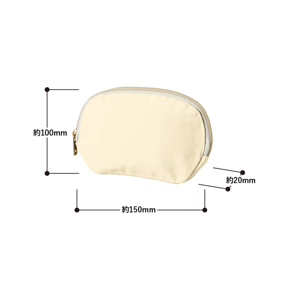 キャンバスラウンドティッシュポーチナチュラル