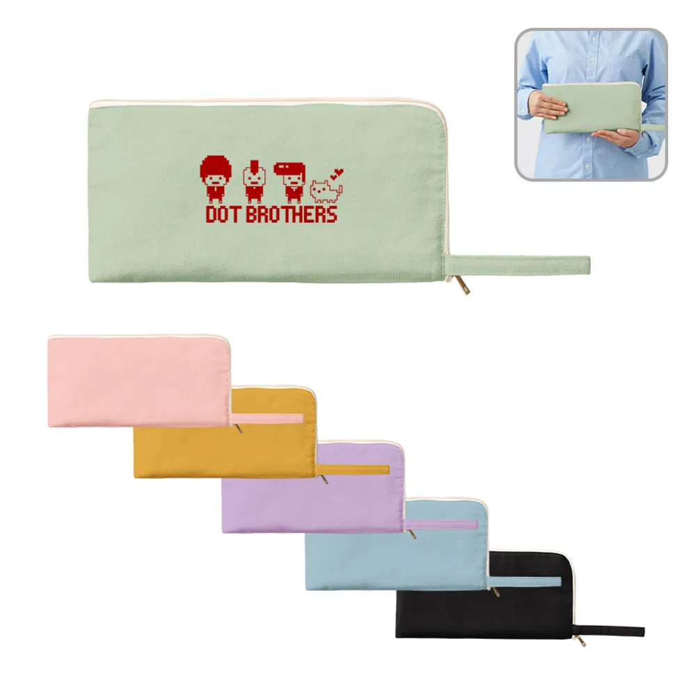 キャンバスL字ファスナーフラットポーチ(M)カラー