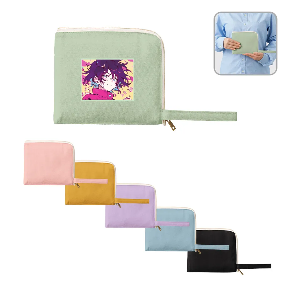 キャンバスL字ファスナーフラットポーチ(S)カラー