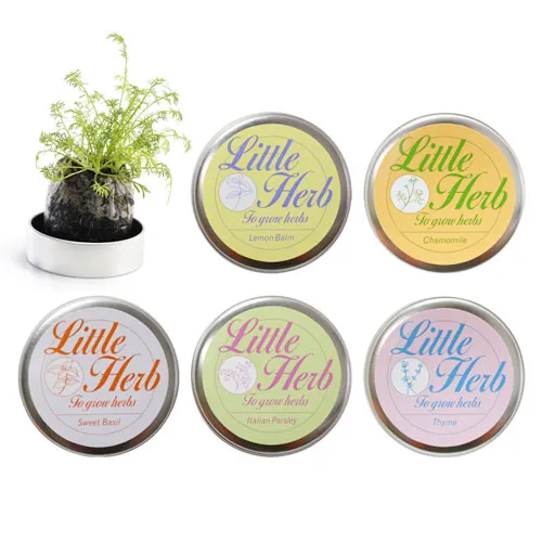 リトルハーブ ミニ缶入り栽培キット(オリジナルシール)