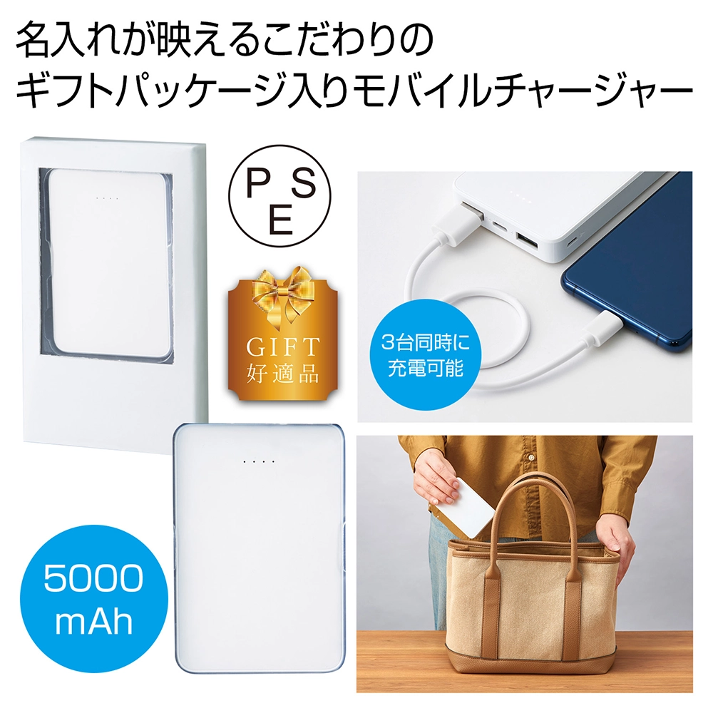パワーバンク モバイルチャージャー5000mAh