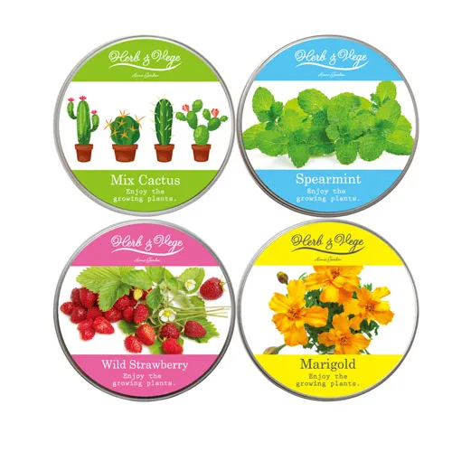 ハーブ＆ベジ ミニ ミニ缶入り栽培キット(オリジナルシール)