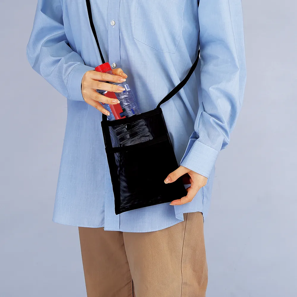 プラシャープ・フロントポケット付きメッシュサコッシュ