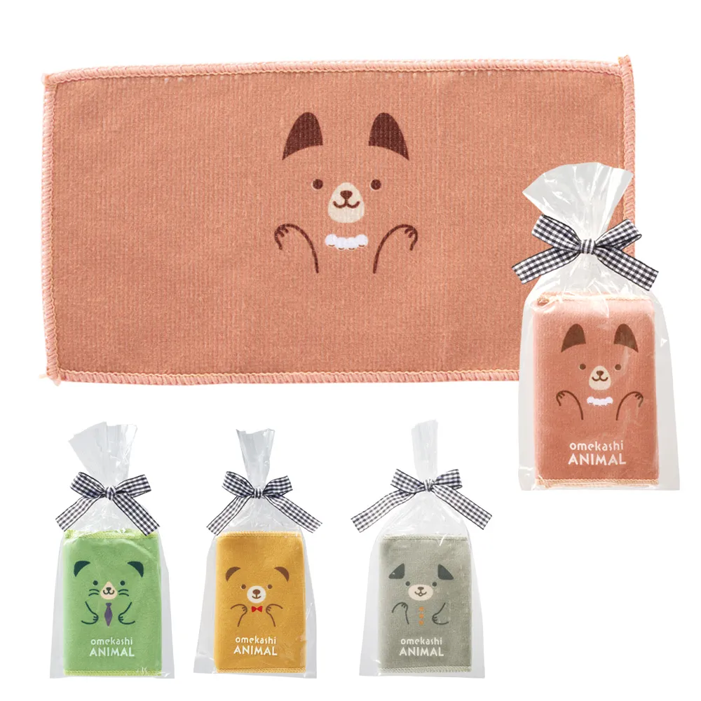 おめかしアニマル　ハーフハンカチタオル