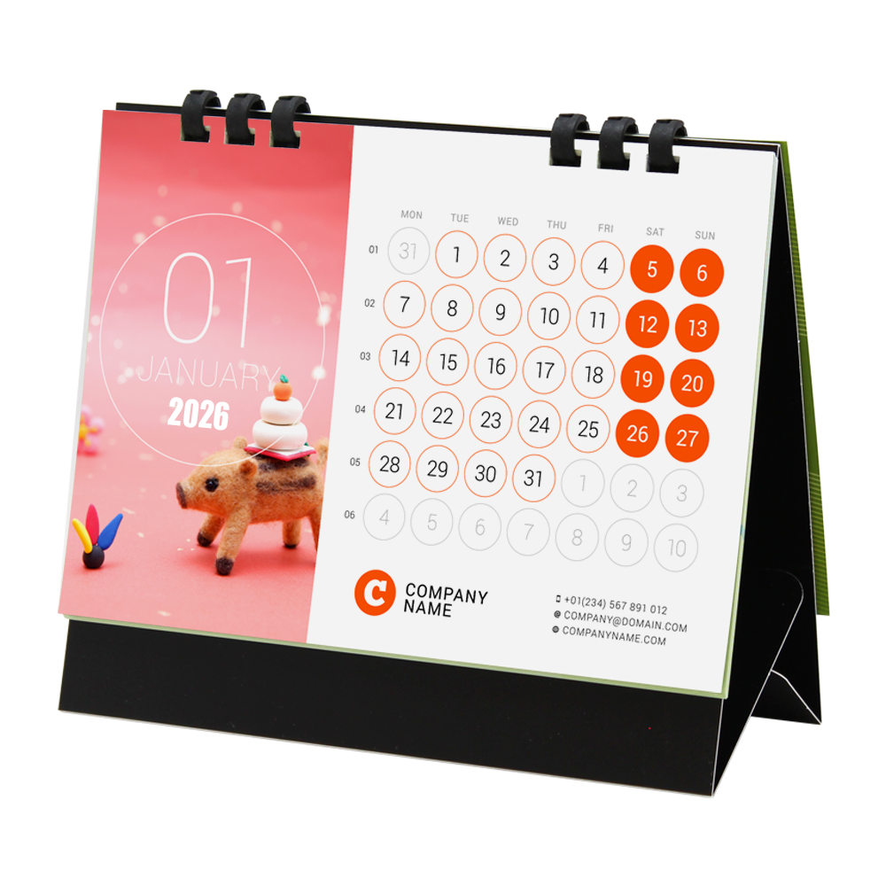 オリジナルエコリング式卓上カレンダー(大)