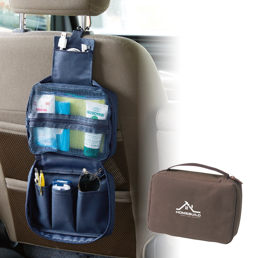 パッと開く！どこでもつり下げ収納ポーチ