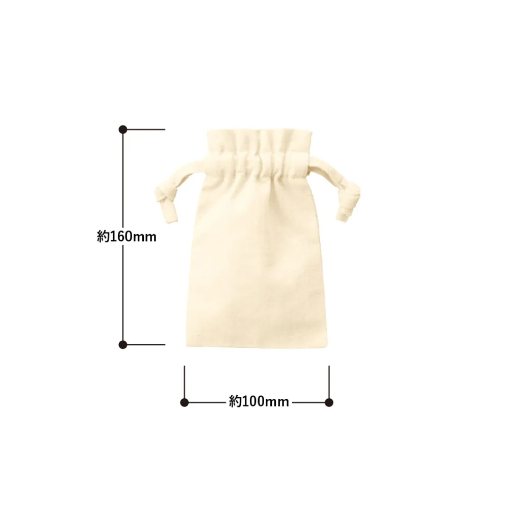 厚手コットンフリル巾着ナチュラル(SS)