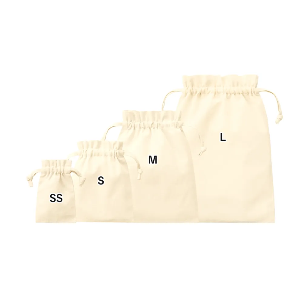 厚手コットンフリル巾着ナチュラル(SS)