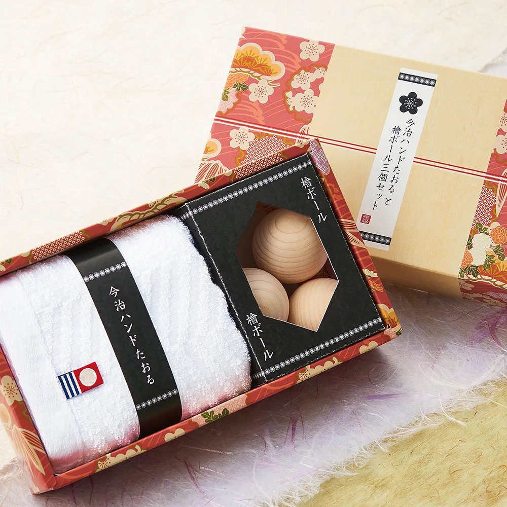 今治ハンドたおると檜ボール三個セット