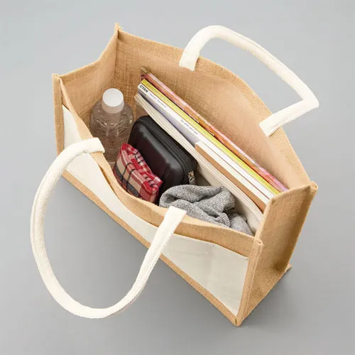 ジュート＆キャンバスポケットトート(L)ナチュラル