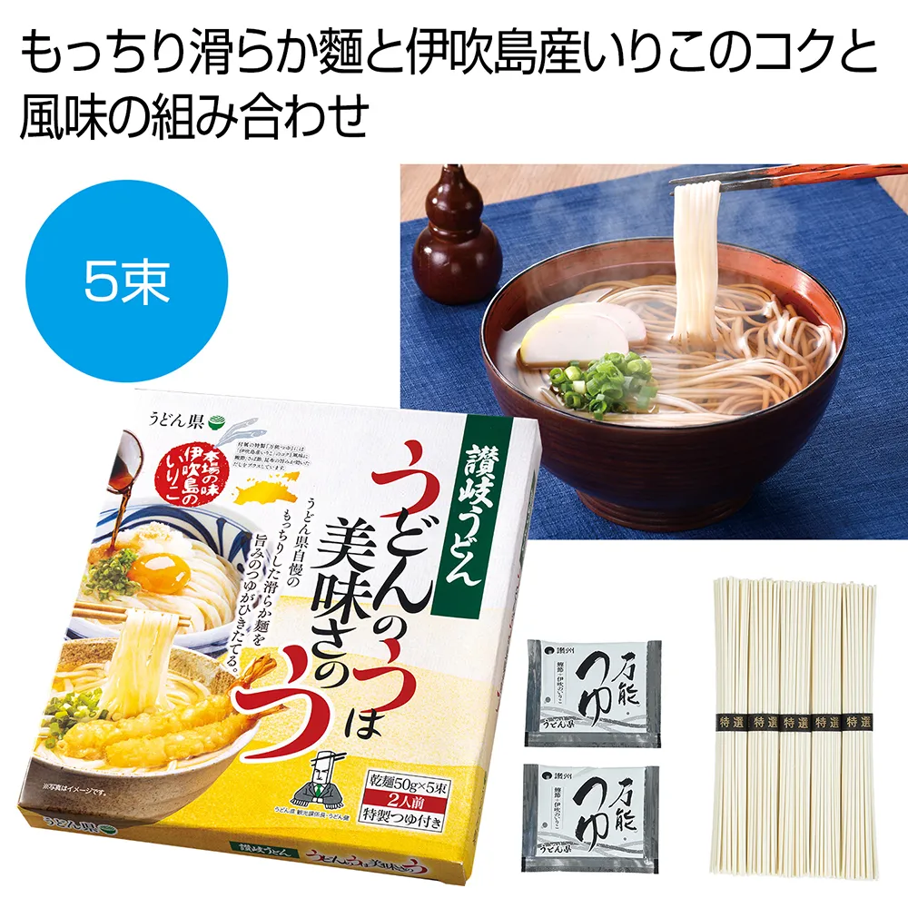 うどん県　讃岐うどん5束つゆ付