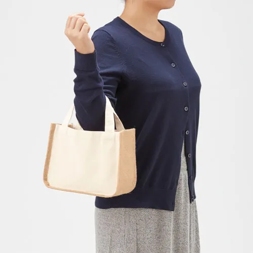 ジュート＆キャンバスコンビトート(S)ナチュラル