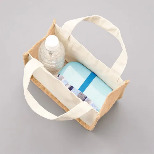 ジュート＆キャンバスコンビトート(S)ナチュラル