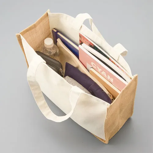 ジュート＆キャンバスコンビトート(L)ナチュラル