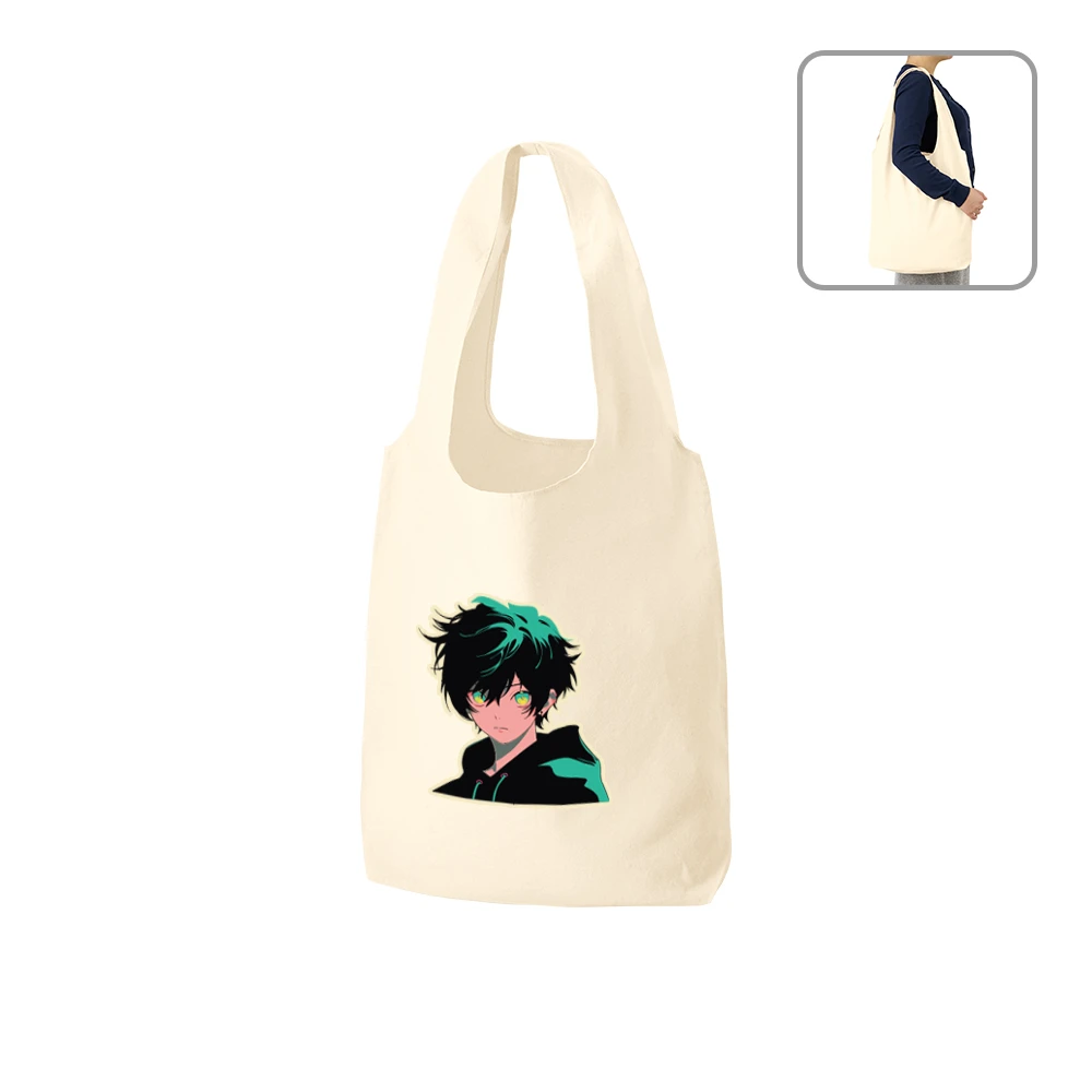 厚手コットンショルダーハンドルトート(L)ナチュラル