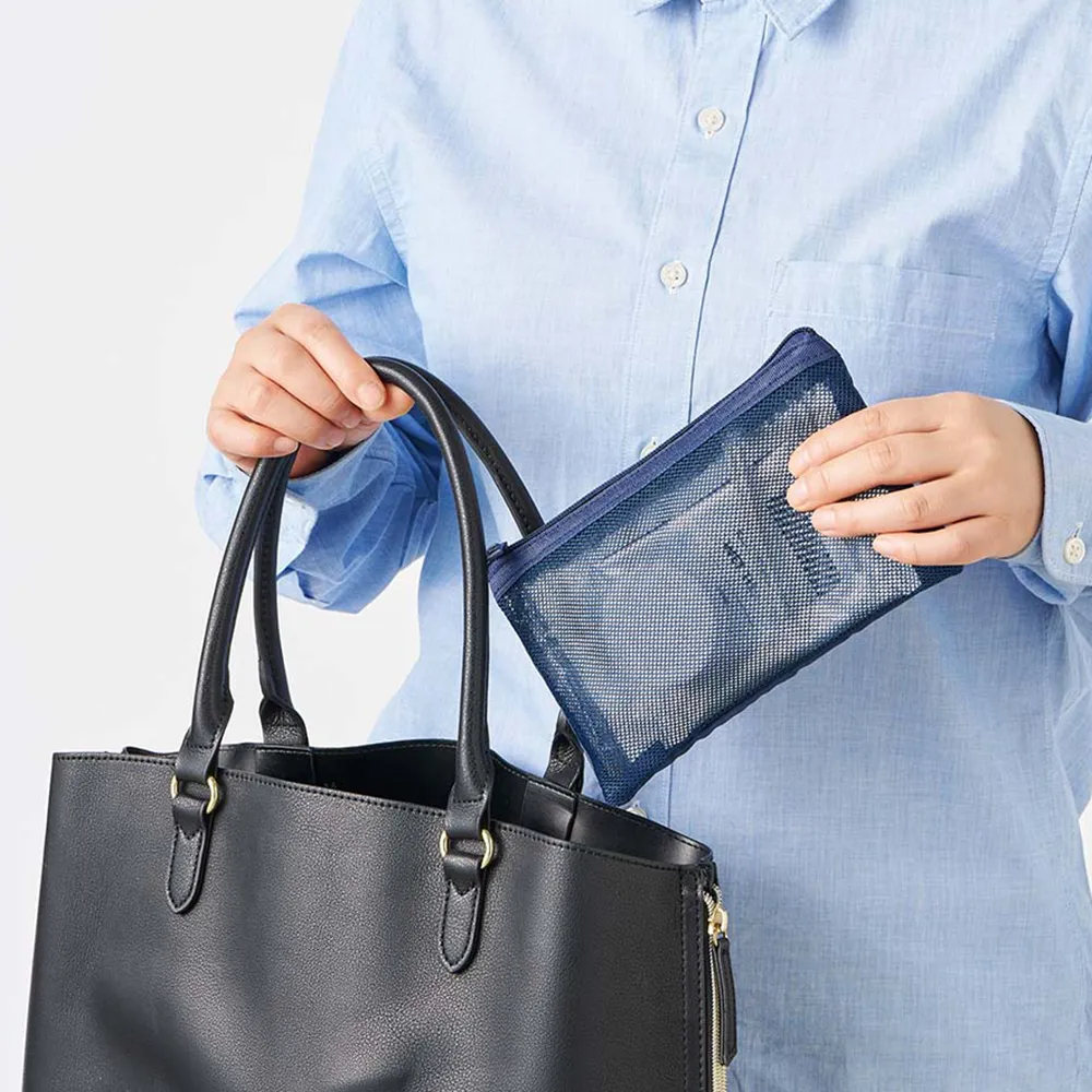 防災緊急7点セット　メッシュポーチタイプ　ネイビー