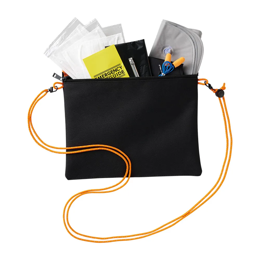 防災緊急10点セット　シートインサコッシュタイプ　ブラック