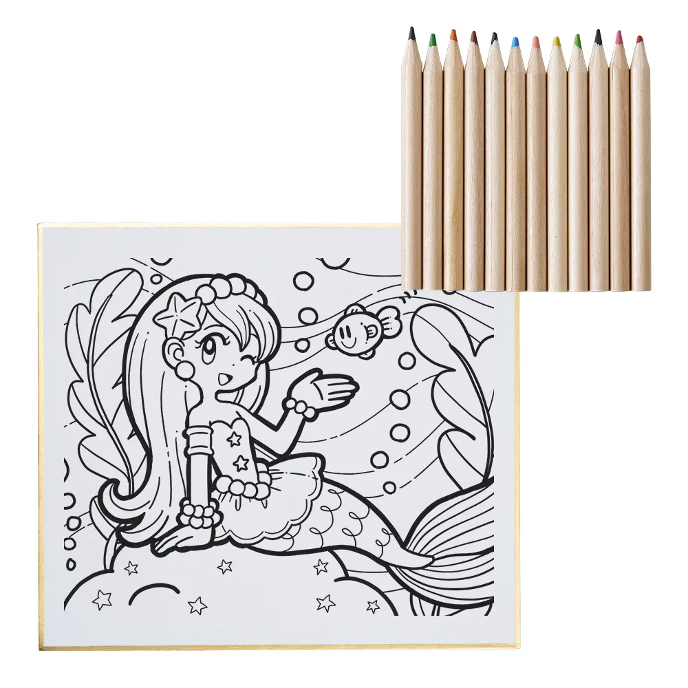 ぬりえ色紙オリジナル(12色色鉛筆付)