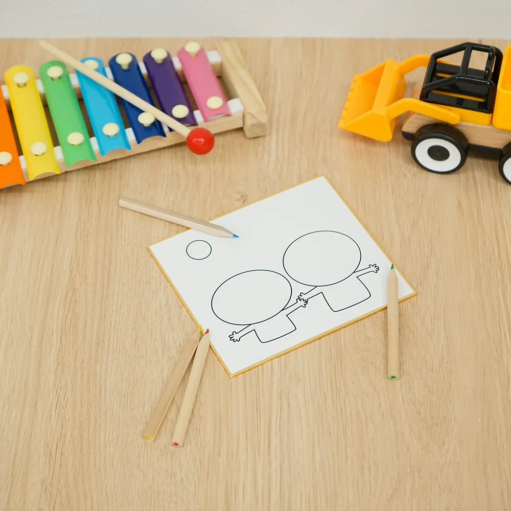 ぬりえ色紙【既製】(ミニ色紙＋12色色鉛筆)