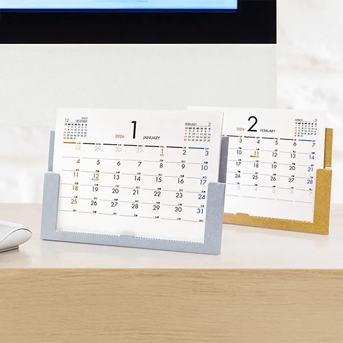 卓上カレンダー　グリーン・シンプル