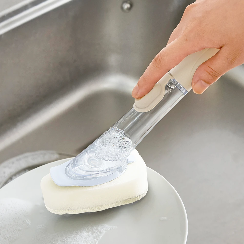 洗剤が出るキッチンお掃除スポンジ＆ブラシ