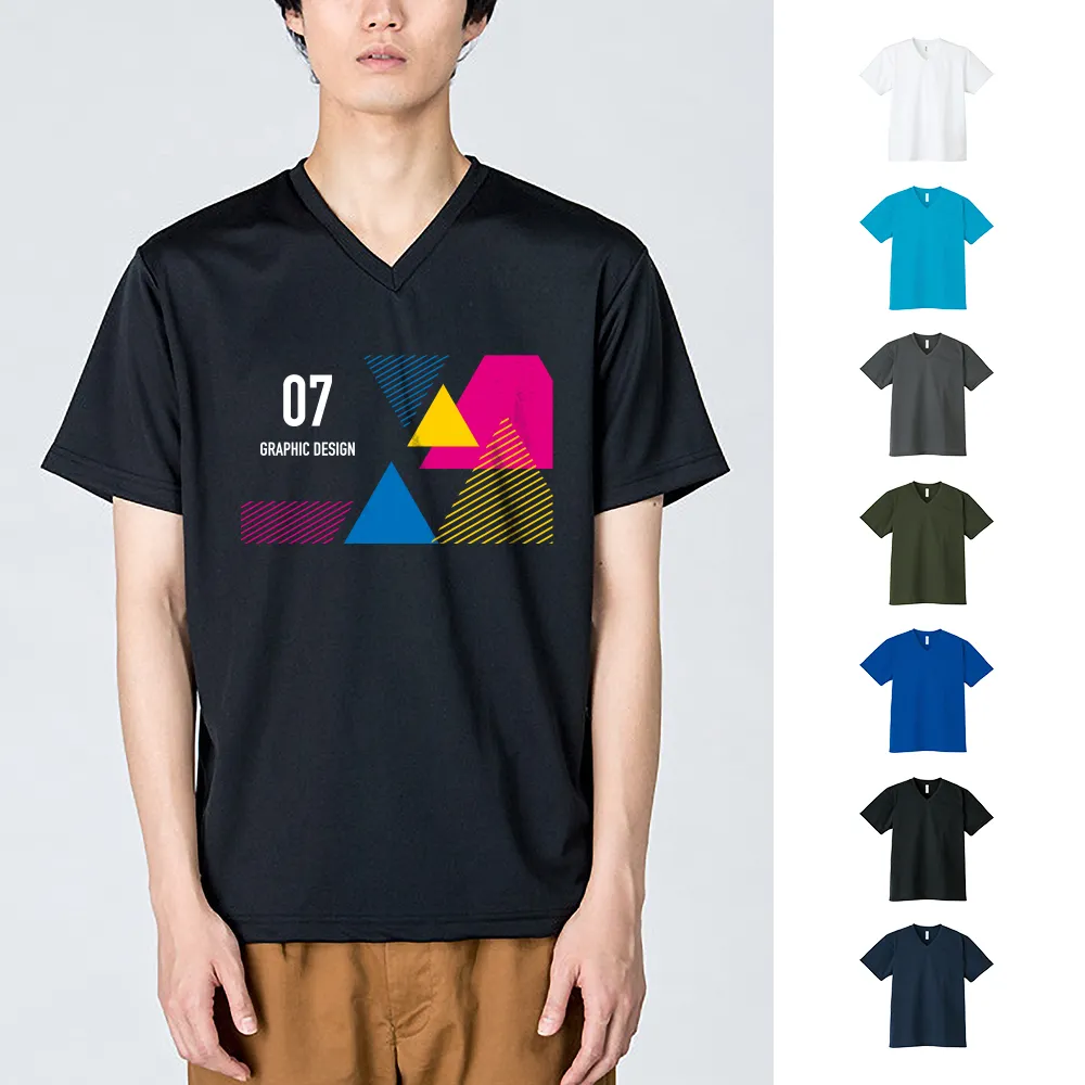 glimmer ドライVネックTシャツ(フルカラー印刷)