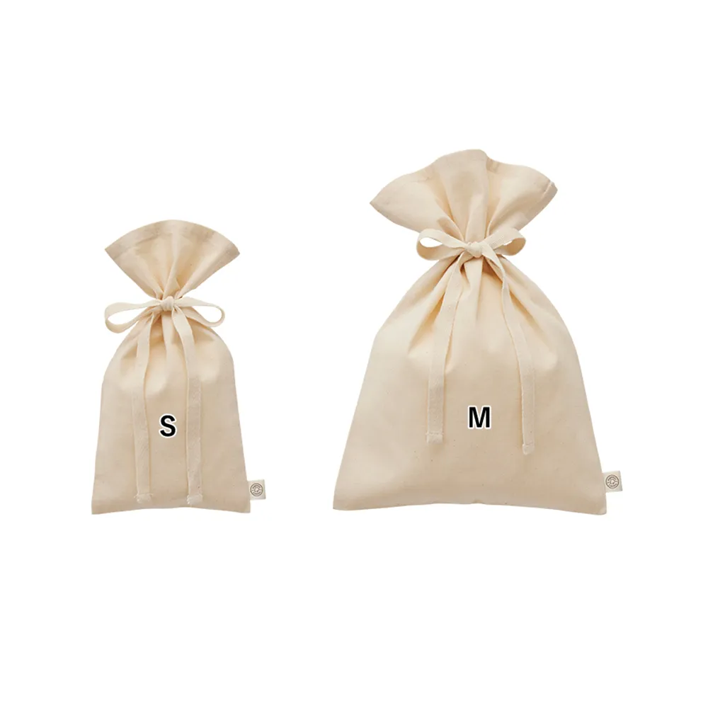 オーガニックコットンラッピング巾着(S)ナチュラル