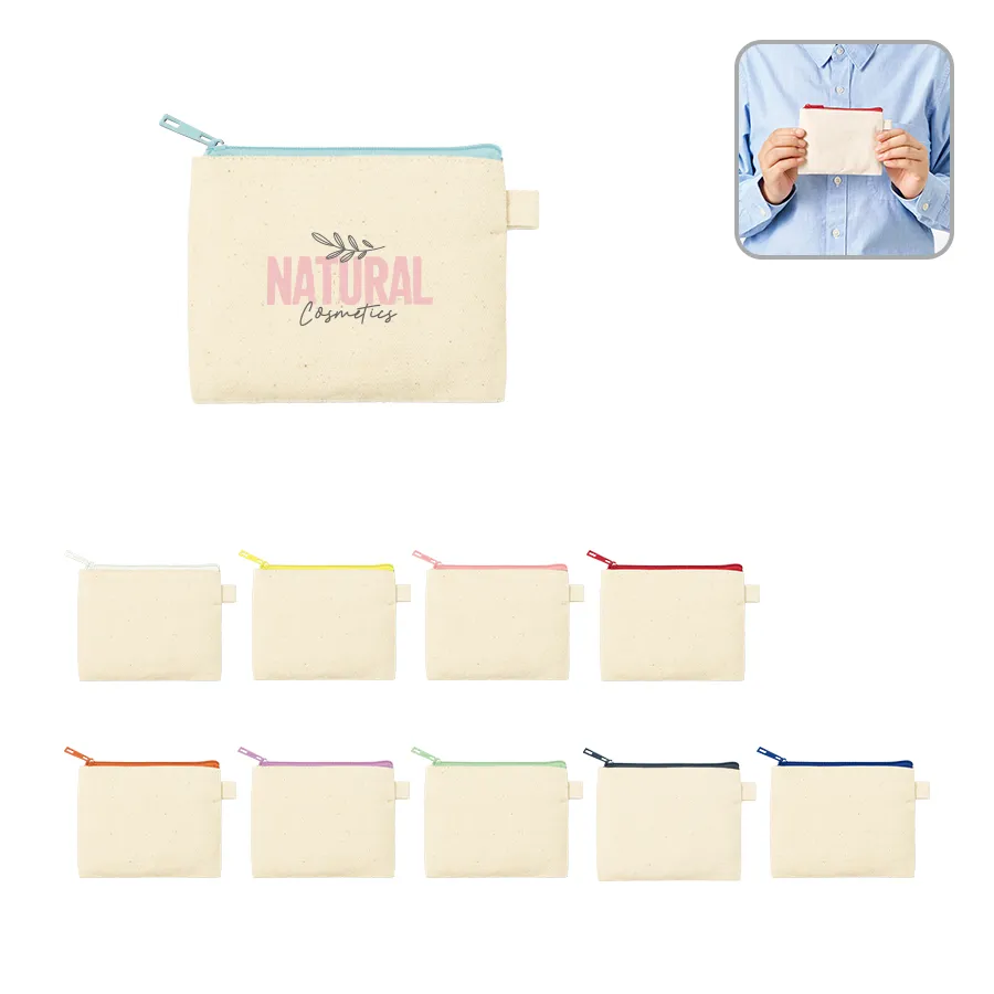 カラーファスナーキャンバスフラットポーチ(SS)