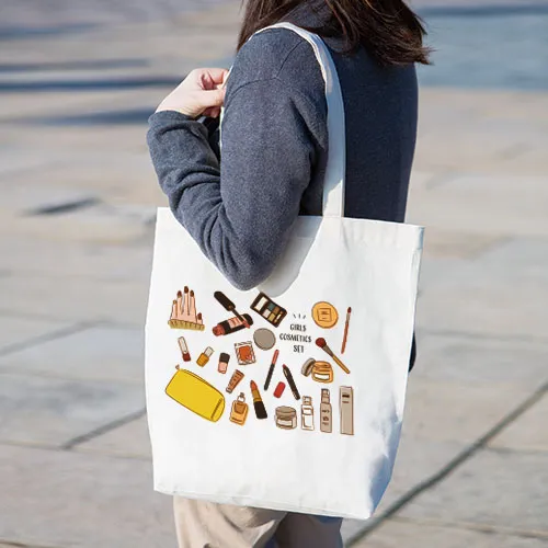 厚手コットンマチ付トート(L)ナチュラル