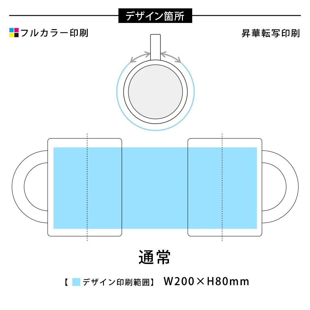 フルカラー陶器マグカップ(M)350ml(ツートン)