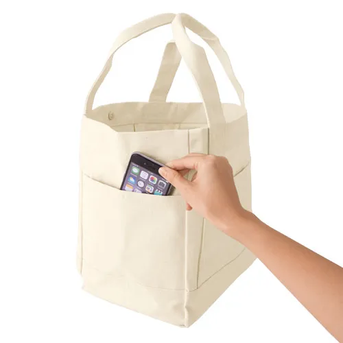 厚手キャンバスポケットマルチトートナチュラル(M)